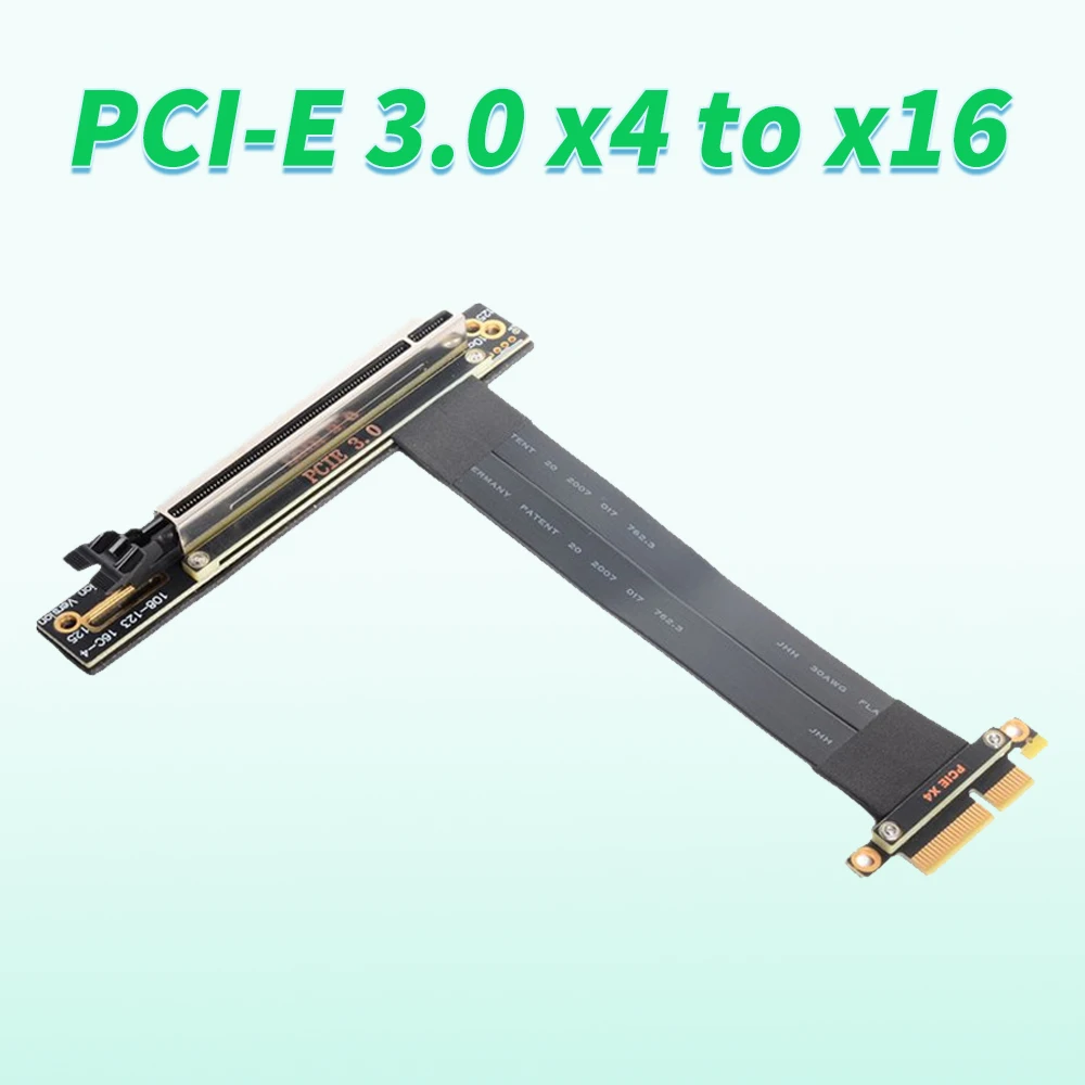 

PCI Express PCIe PCI-E 3.0 x4 to x16 Extender Extension Cable Riser Card 0.1-1M- 90 Degree PCI-E 16X Slot