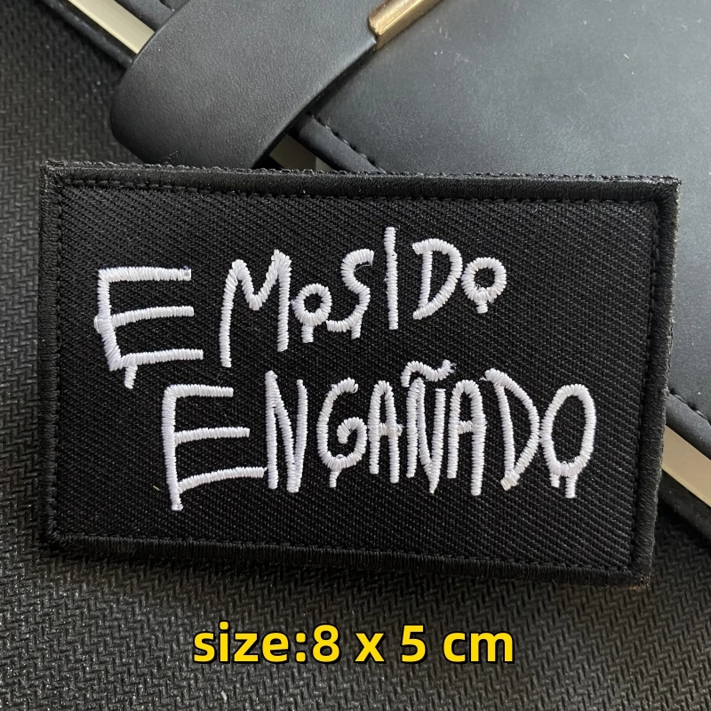 Etiqueta de mochila tática bordada, Patch bordado, Gancho e Loop, Preto e branco carta patches para roupas \