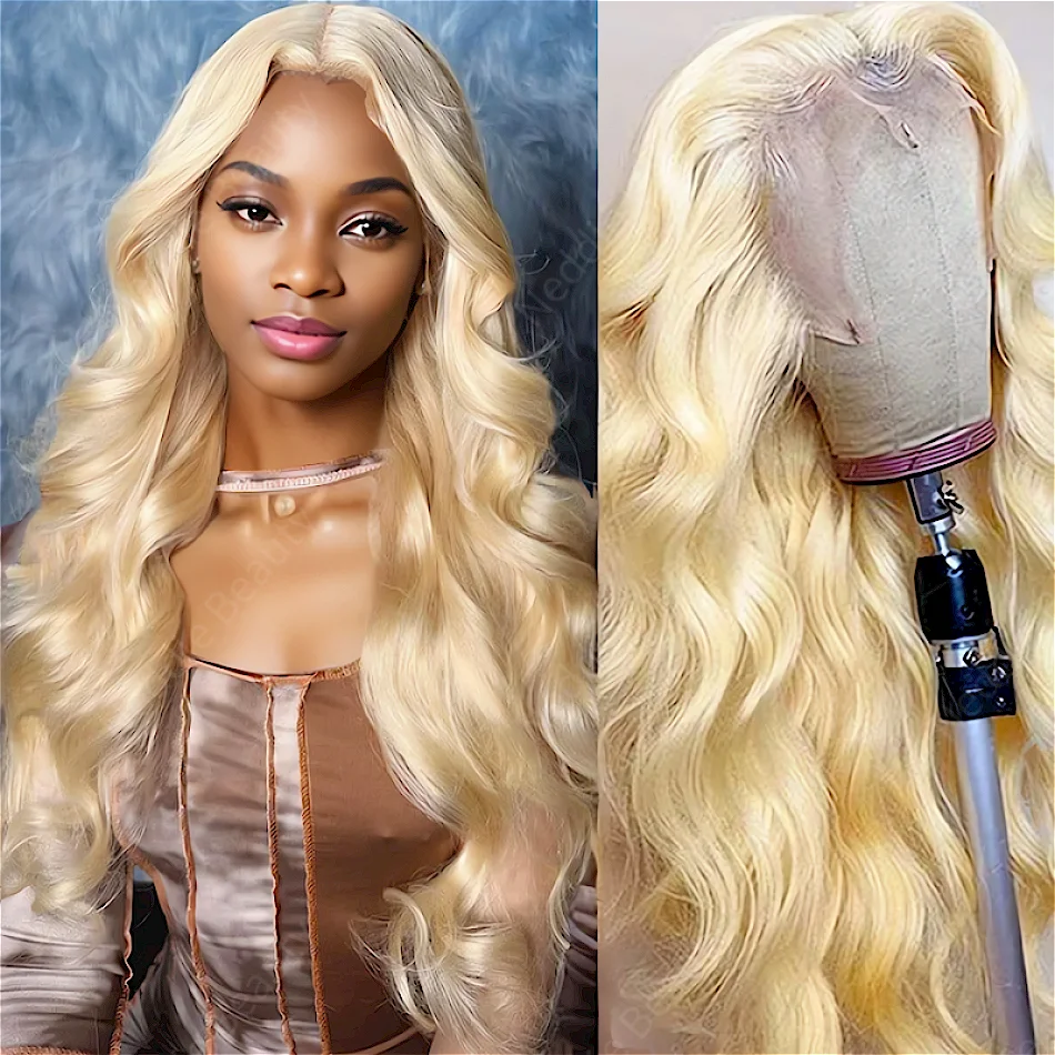 

Body Wave 13x6 HD Lace Frontal Wig Human Hair Honey Blonde 613 100% Transparent Choice 30 40 Inch PrePlucked Wigs For Women