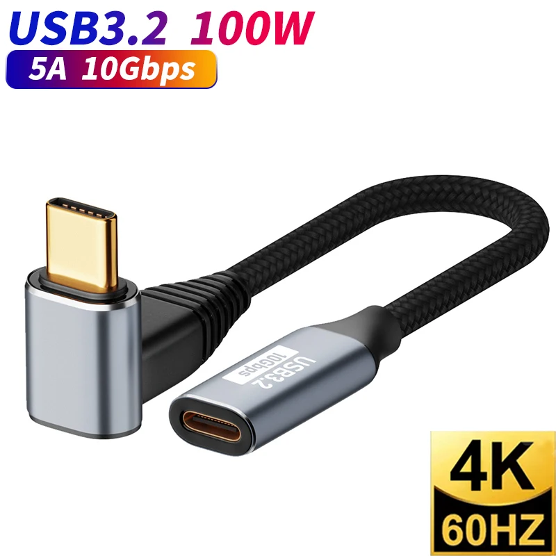 Przedłużacz USB C 3.1 typu C PD100W Szybkie ładowanie męskiego na żeńskiego przedłużacza do Samsung MacBook Pro 4k 60Hz Kabel wideo