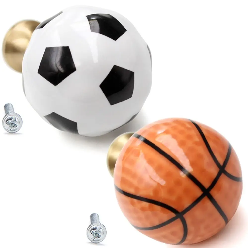 Cute Style Unisex Cabinet Knobs Football Shape Basketball Shape Drawer Knobs Novelty Single-hole Cabinet Door Handle Room