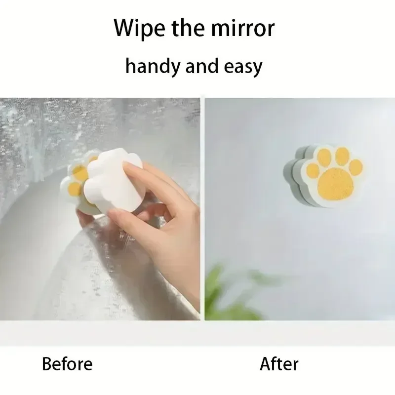 3pcs Glass Mirror Wipe Cat Claw Sponge Wipes Table Doors Windows Cleaning Sponge Household Kitchen Bathroom Sink Washing Tools