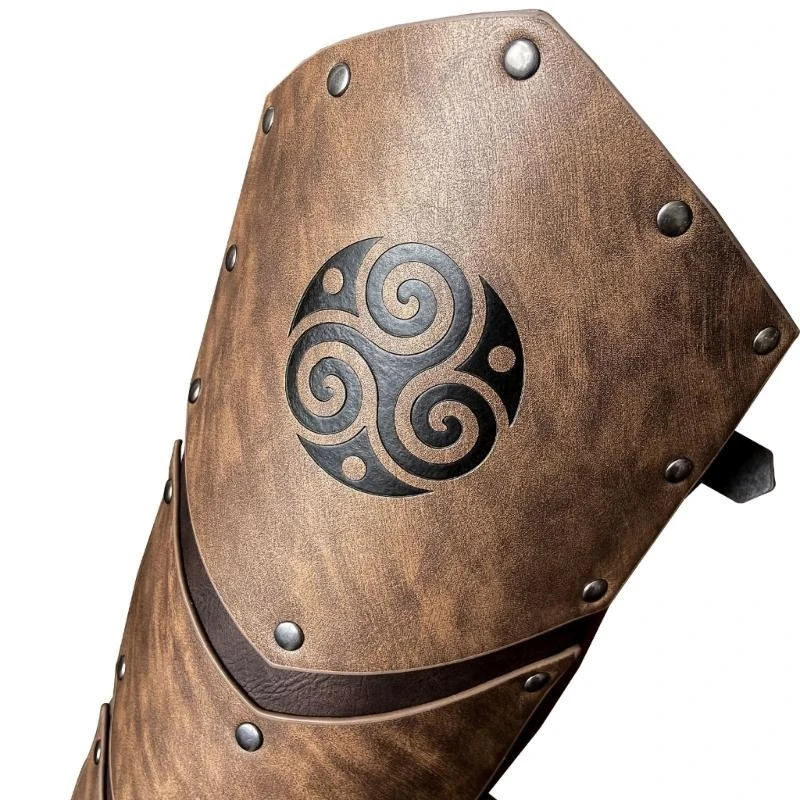 

PU Leather Leg Guards Medieval Vintage Knight Costume Adjustable Shoe Cover Halloween Party Cosplay Props 15UB
