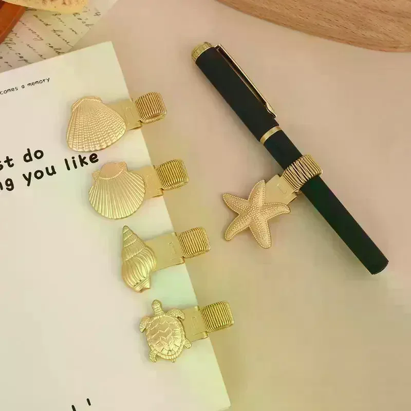 Turtle Metal Pen Clip Spring Loaded Pen Holder For Notebook Journal Office School Stationery Ocean