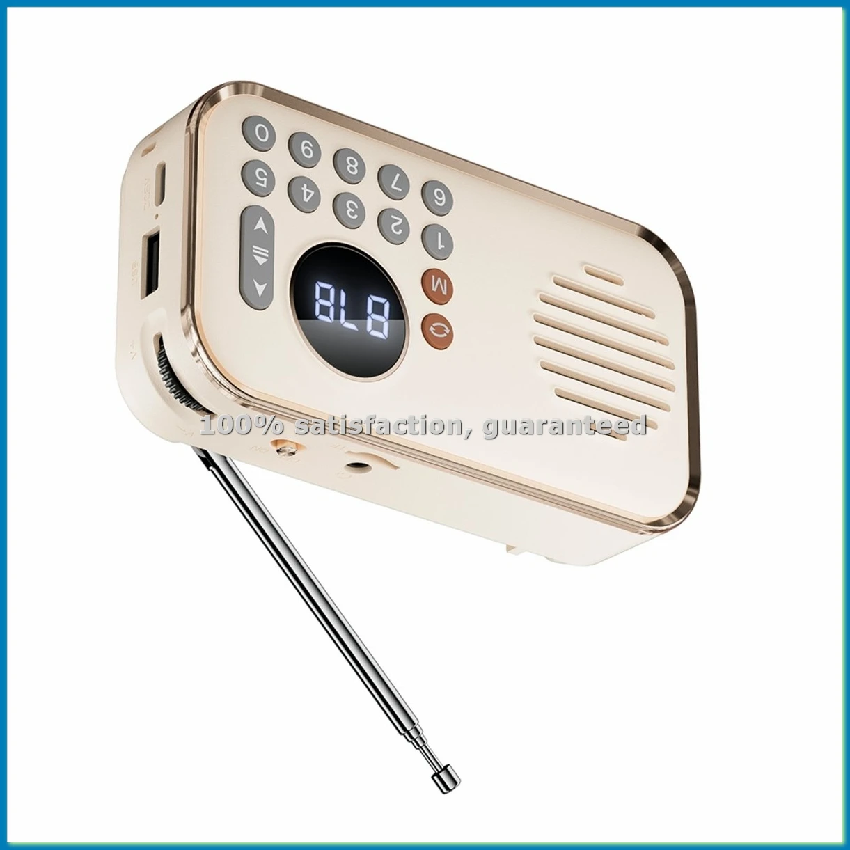 

Портативное FM-радио с Bluetooth-колонкой, перезаряжаемое, беспроводное, с объемным стереозвуком, USB, винтажный дизайн, кремовый цвет - ELEC