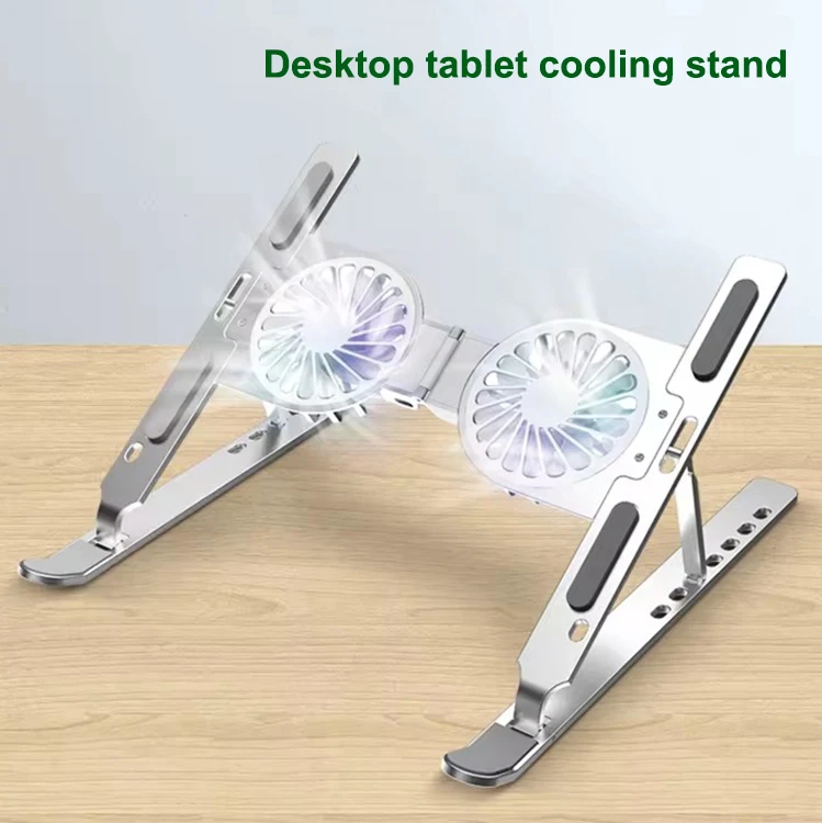 Adjustable Laptop Fan Cooler Stand Heat Dissipation Foldable Portable Tablet Notebook Holder Cooling Aluminum Alloy Laptop Stand