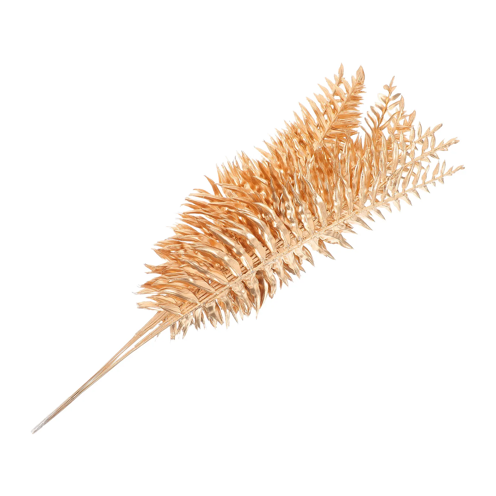 

10Pcs Artificial Golden Leaves Lifelike Faux Plant Decorations Realistic Fake Stems Wedding Party Home Decor Fake Stems