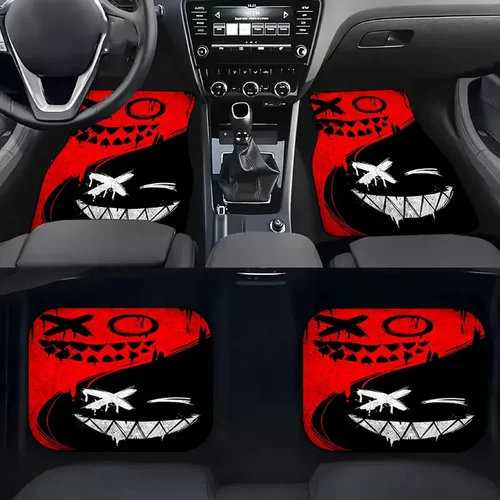 Imagen 2 del producto 4 Uds. Alfombrillas de coche, alfombrillas universales de fibra de poliéster para todas las estaciones con Base antideslizante, accesorios interiores de coche fáciles de limpiar