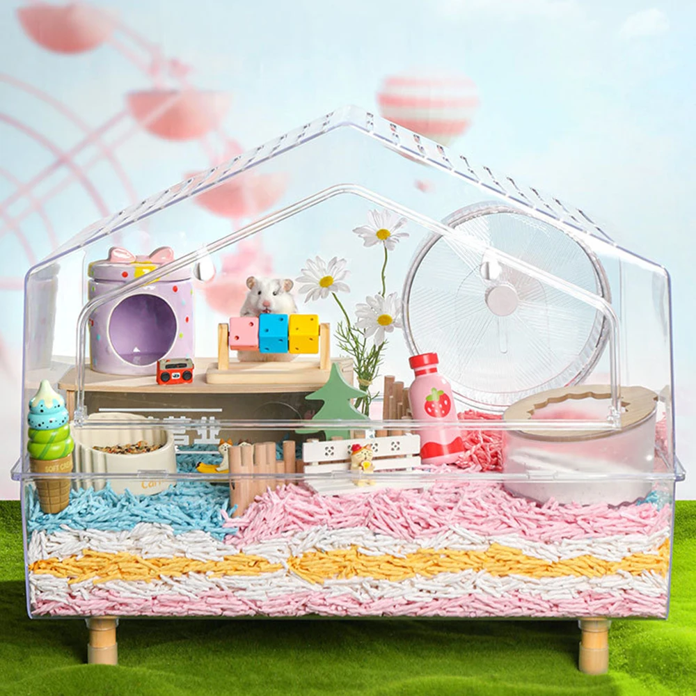1PC Hamster Chew Toy Wood Platform Grinding Teeth Toys Exercise Intelligence Training Colorful Wooden Block for Small Animals view 3