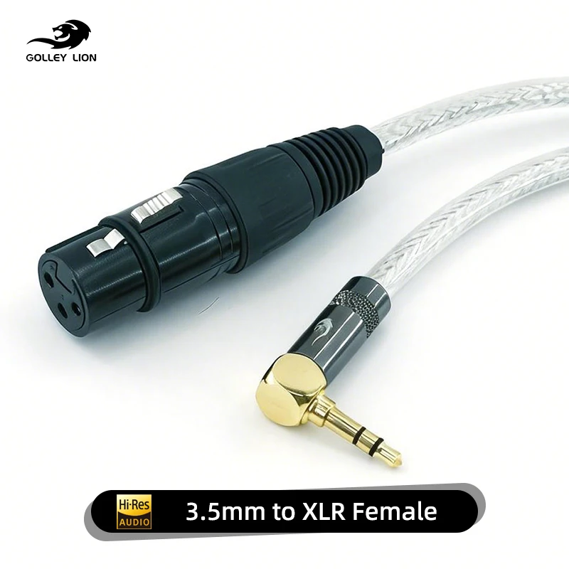 3.5mm to XLR Female Cable Gold-Plated Plug Reduce Signal Loss – Live Sound for Outdoor Show/Backyard Party