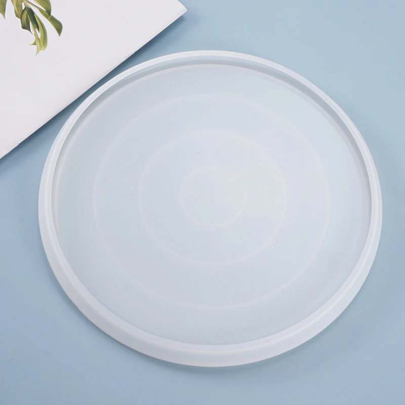 Self-Made Round Mirror Dish Set For Plate Coaster Large Tray Silicone Diy Glue Mold