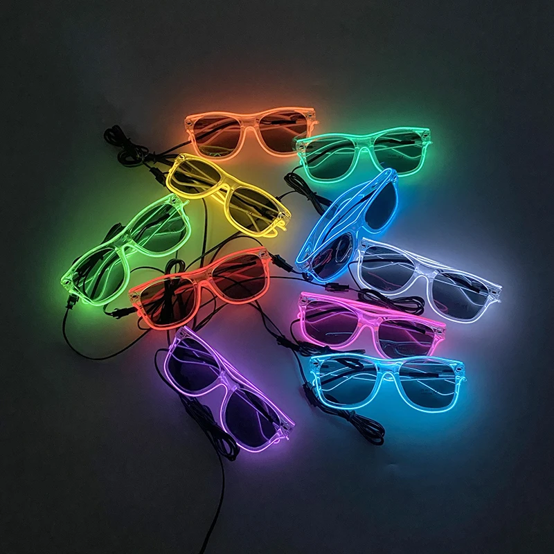 Led Luminous Glasses Dance Party NightClub CHRISTMA Festival Toys Party Supplies Neon Light Glasses Women Men Light Up Sunglasse