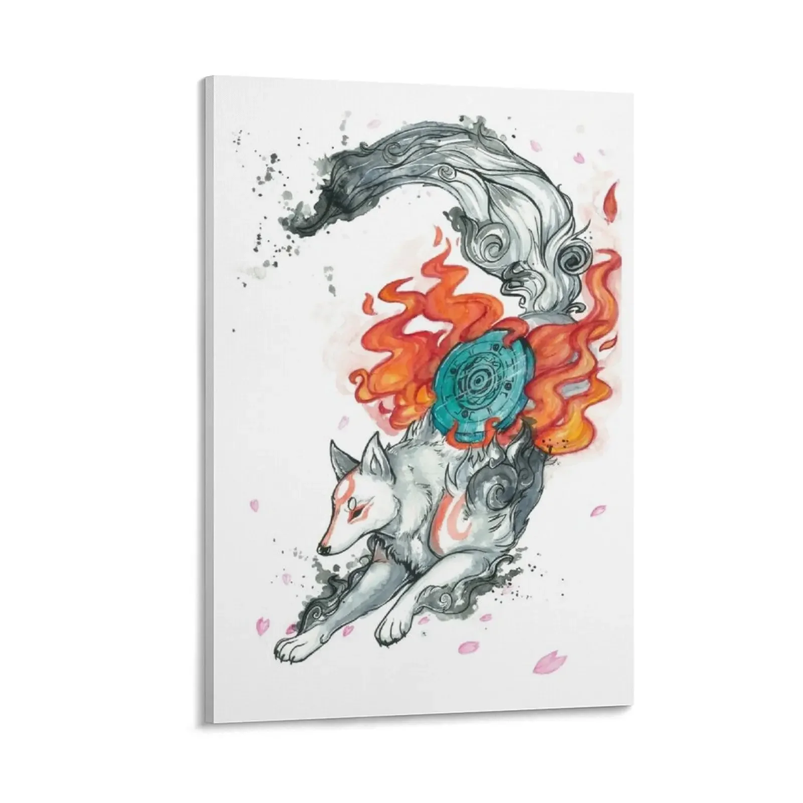 Watercolor Okami Canvas Painting Decoration wall room decorations