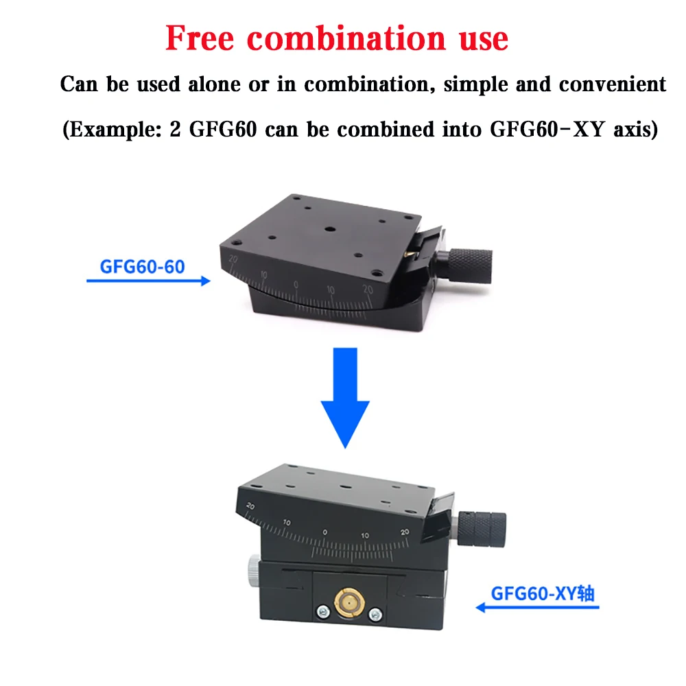 Asse X asse XY 60 80mm GFG60 GFWG60 GFG80-100 tavolo ad angolo radiante manuale goniometro tavolo oscillante misurazione spostamento Radian