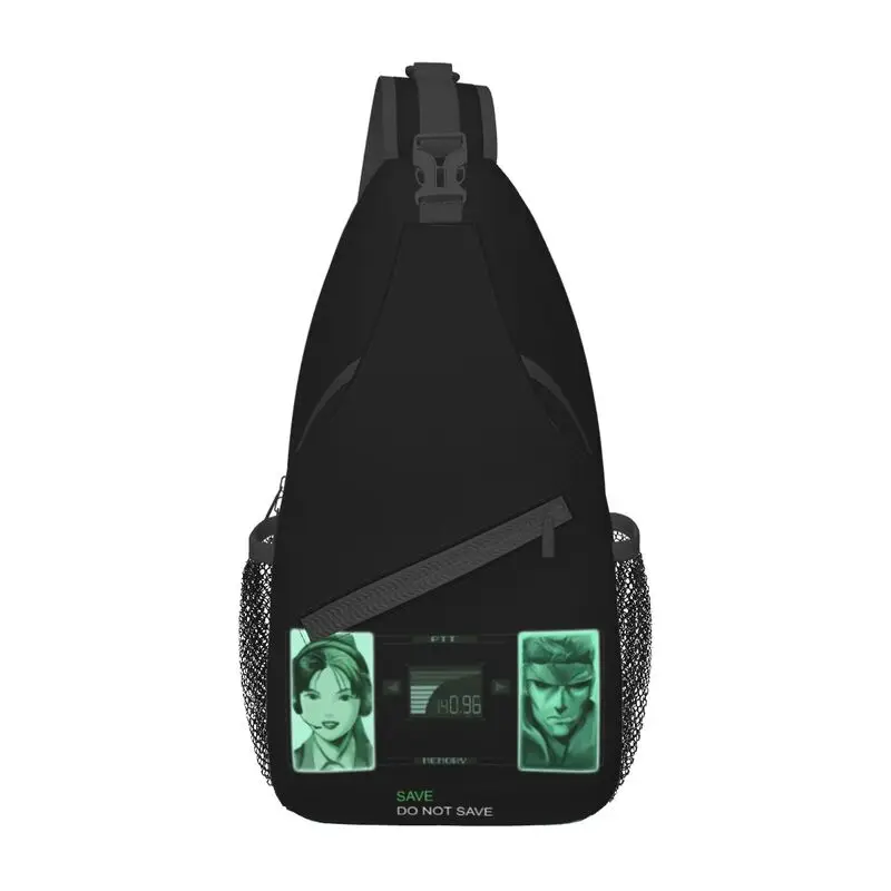 Mochila de hombro de Codec sólido para hombres, bolso de pecho cruzado de engranaje de Metal, a la moda, para amantes de los videojuegos, para viajar