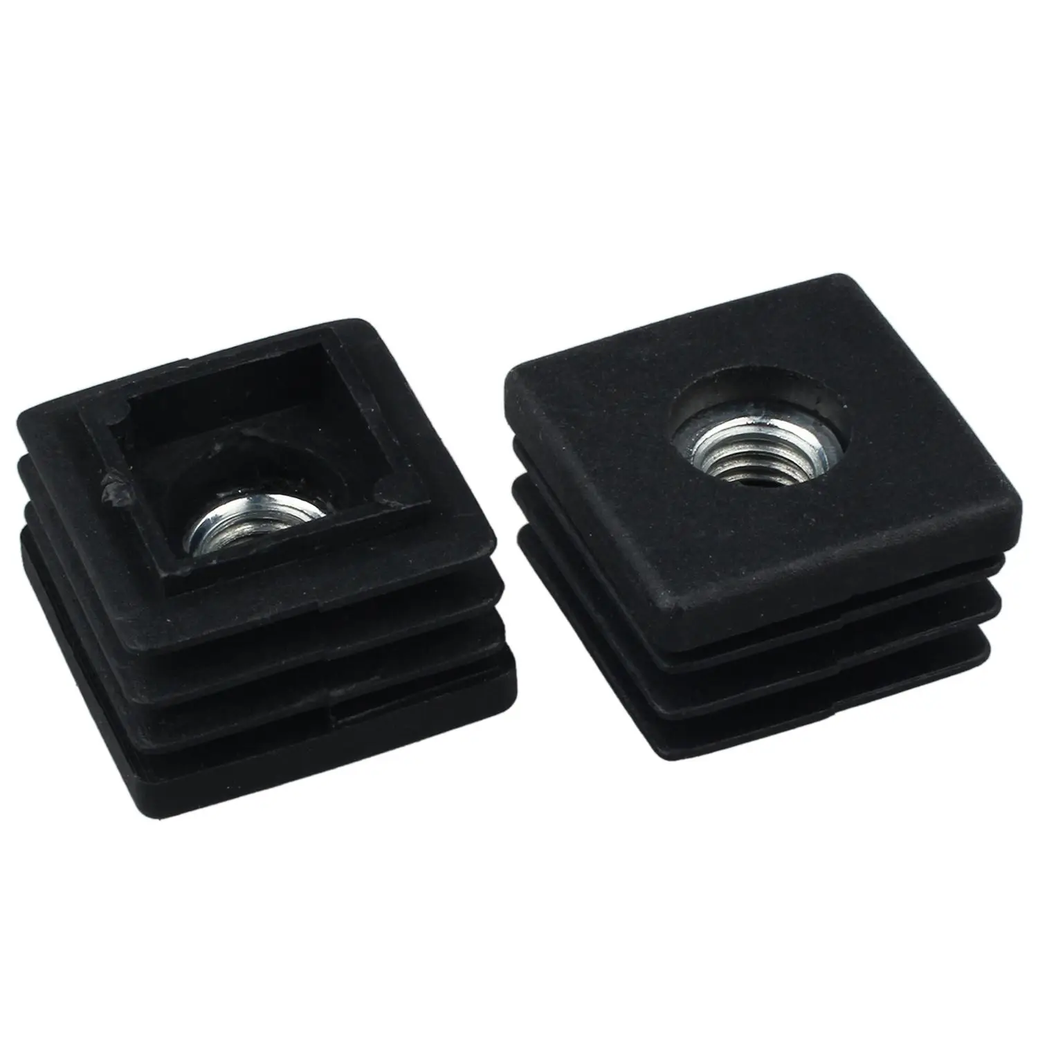 10 Sets 45mm Base Dia Adjustable Leveling Foot 25mmx25mm Square Tube Insert Kit