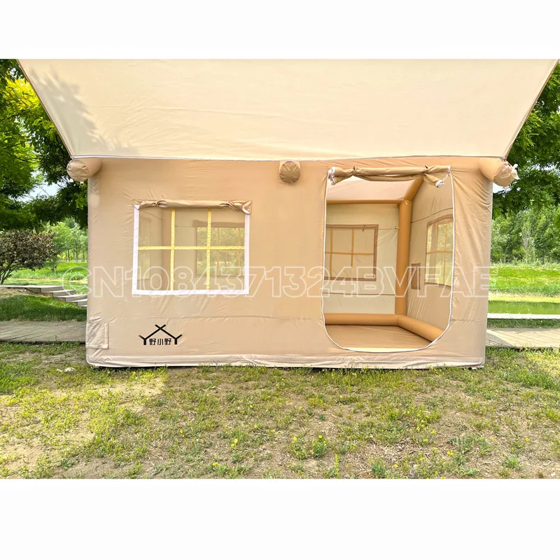 High quality oxford fabric air tube bell tent blow up tourist house camping tent outdoor portable inflatable house tent