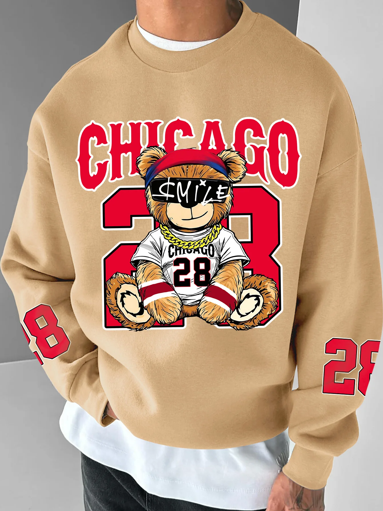 Nuevo otoño hombres letra Chicago 23 estampado hombres High Street sudadera de manga larga con capucha hombre cuello redondo Casual sudadera hombres Cl