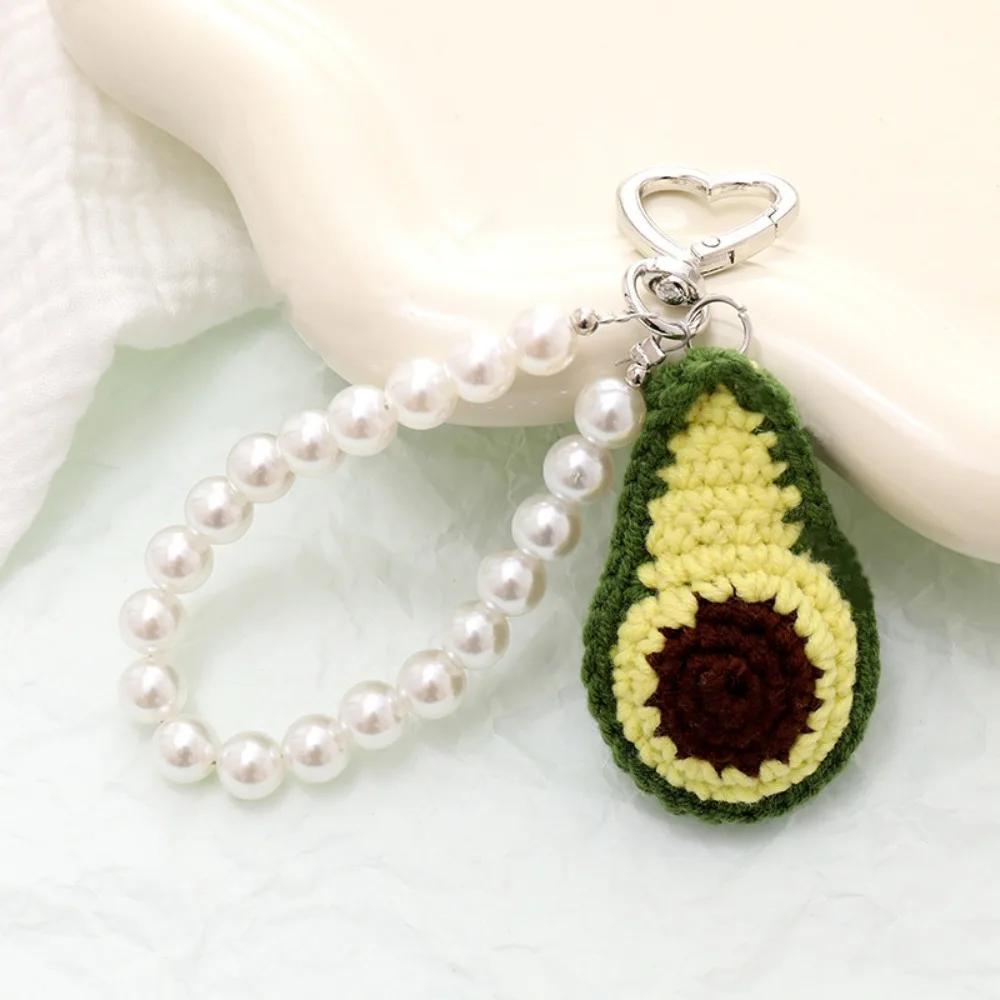 

Handmade Knitted Fruit Keychain Cartoon Fresh Cute Crochet Fruit Key Chain Watermelon Kiwifruit Weaved Keyring Car Key Pendant