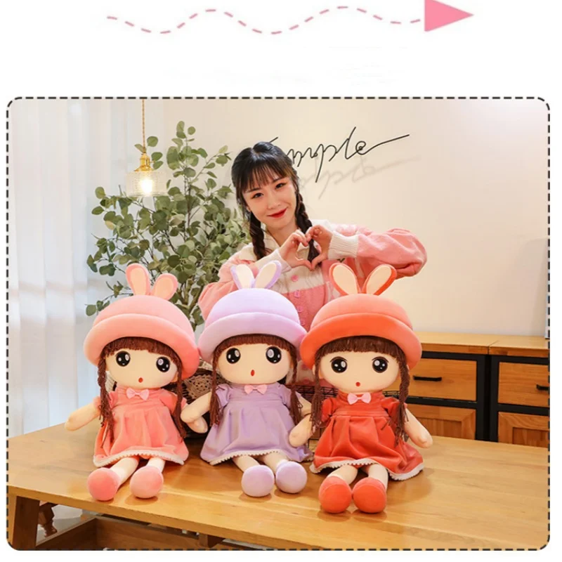 

Kawaii Girl Plush Toy Cute Delicate Plush Home Decor Stuffed Pp Cotton Doll Girl Birthday or Christmas Gift