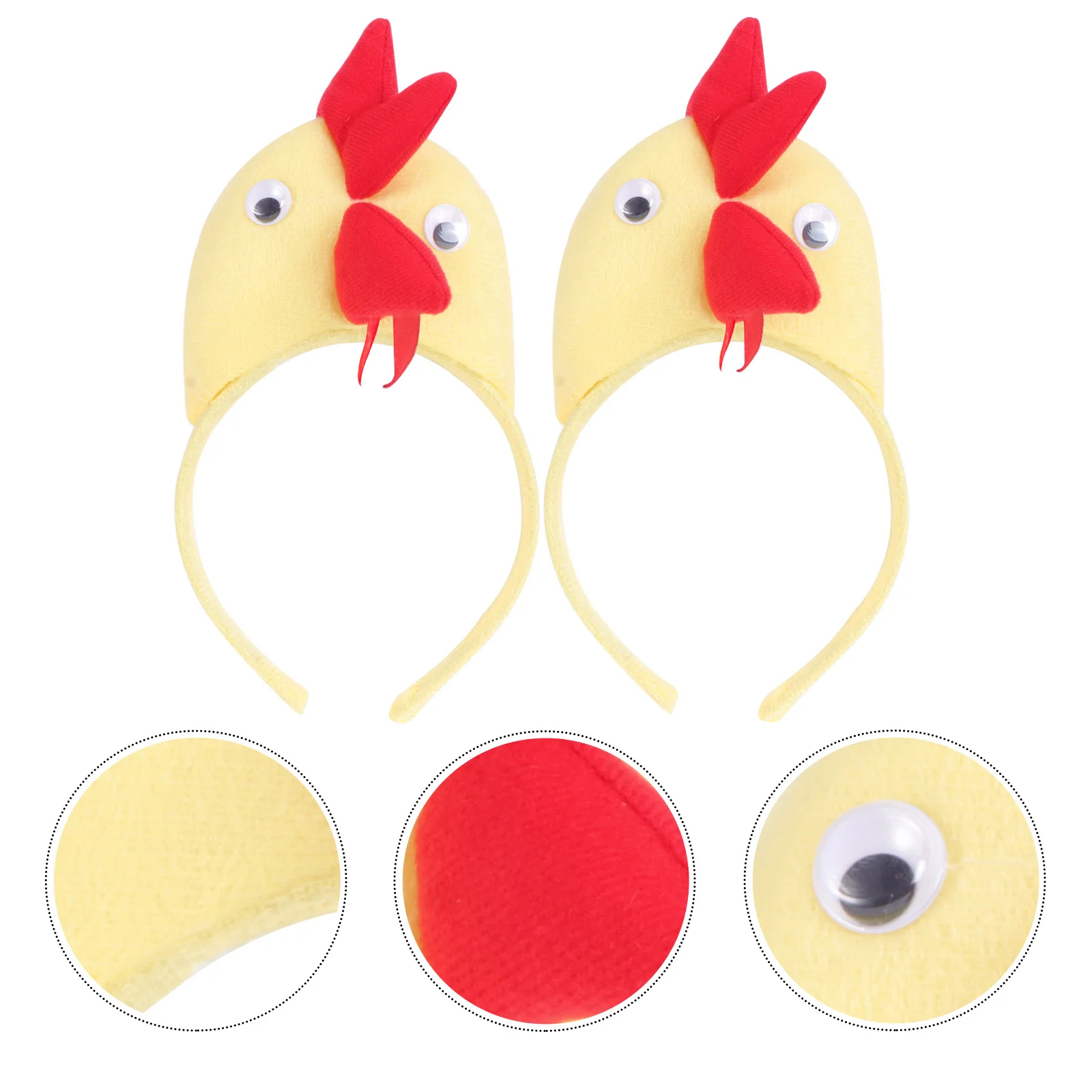 2 Pcs Rooster Headband Attractive Hairband Party Decor Decorate Exquisite Design PP Cotton Masquerade Hoop Chicken Creative