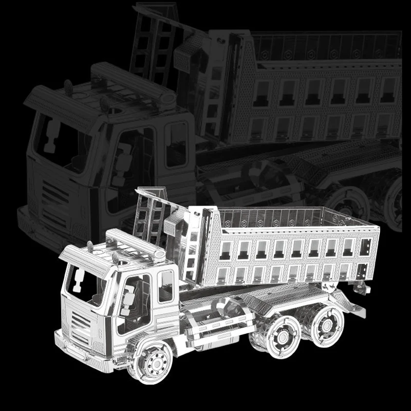 3D Metal Puzzler Engineering vehicle dump truck model KITS Assemble Jigsaw Puzzle Gift Toys For Children