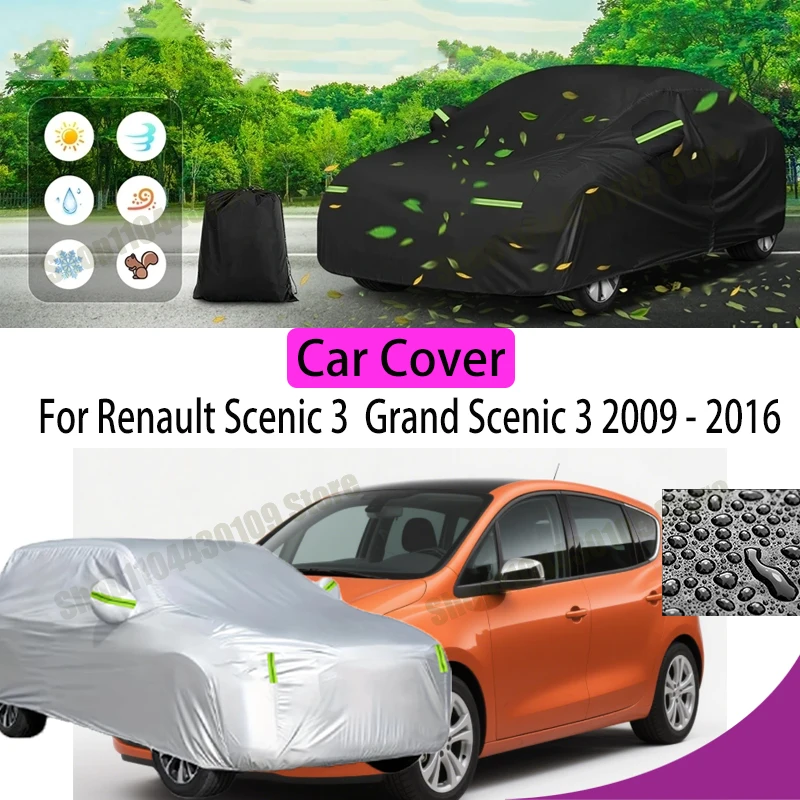 

Водонепроницаемый, снегозащитный, солнцезащитный чехол для автомобиля Renault Scenic 3 / Grand Scenic 3, 210T, на заказ, для защиты от непогоды