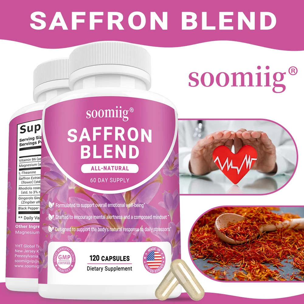 Saffron Extract Supplement - 120 Capsules Promote Healthy Digestion and Help Alleviate Indigestion