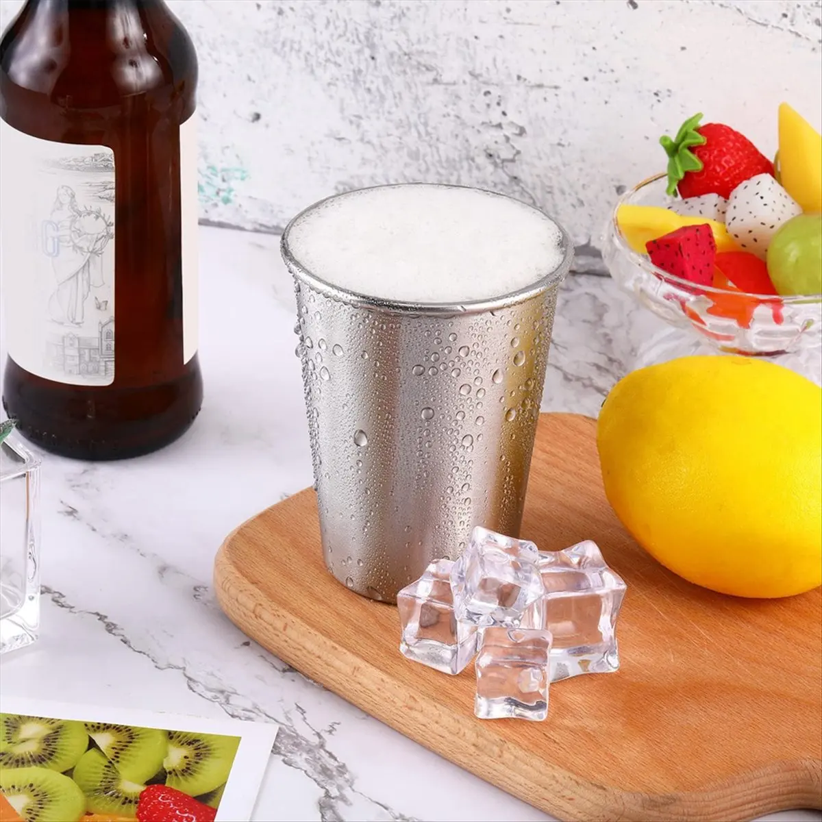 【A03R】 16 Pack Stainless Steel Tumbler Cups - ,Unbreakable for Camping,Travel,and Outdoor Use (12 Oz/350 Ml)