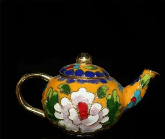 Pot de vin cloisonné en cuivre, petite théière avec caractéristiques chinoises, cadeaux touristiques artisanaux