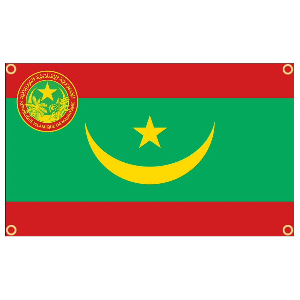 2×3FT Mauritania Emblem Flag Polyester Printed Banner Tapestry For Decor
