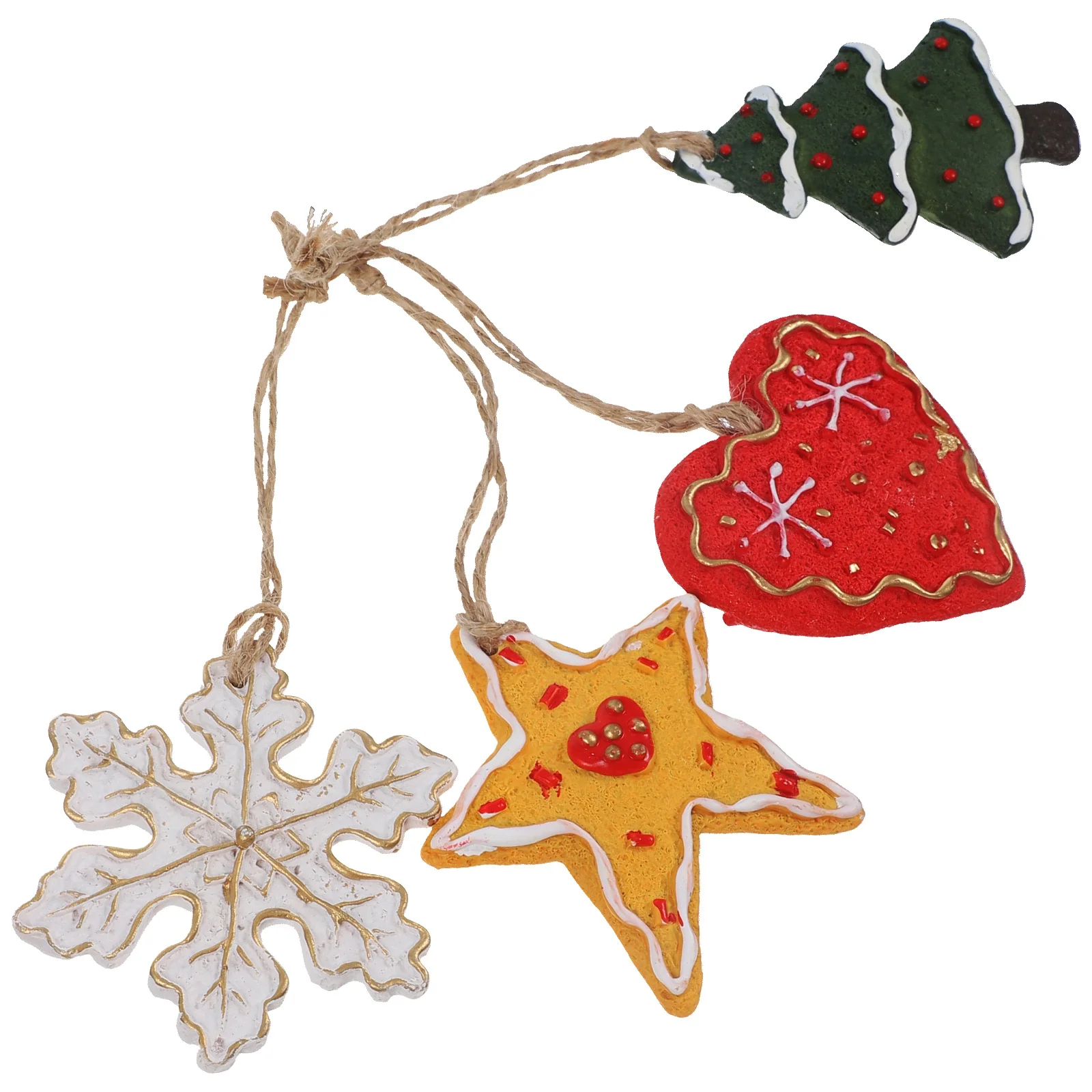 

4pcs Christmas Tree Hanging Ornaments Pendants Xmas Ball Decorative Cartoon Red Pendant For Holiday Party Supplies Tree