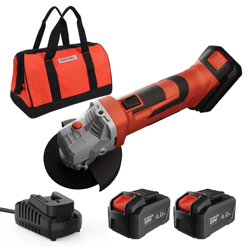 KAFUWELL PA4225B Portable Power Tools 20v Cordless Angle Grinder 115mm Electric Cut Off Machine Total Angle Grinder