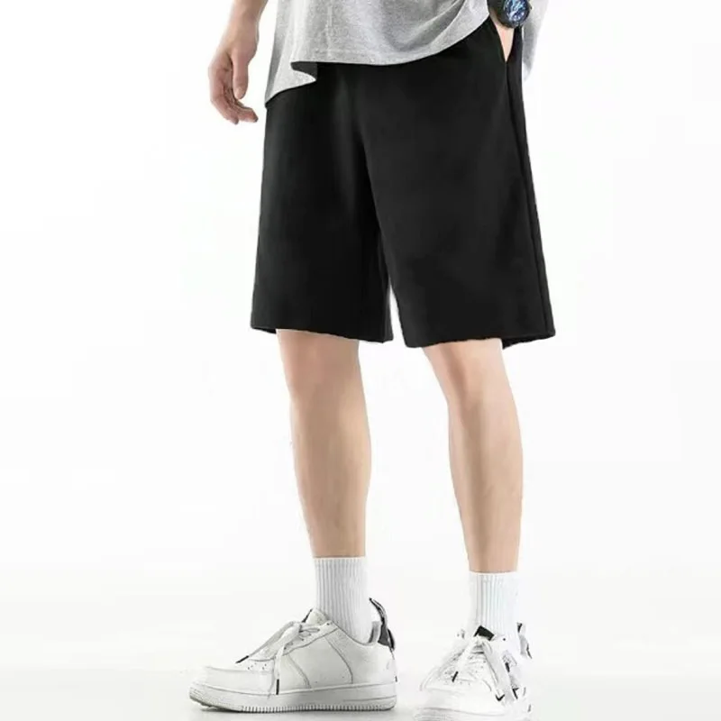 Men's Summer Shorts Sports Shorts Casual Pants Sportswear Menswear Quick-drying Thin Running Ice Silk Summer Lanyard Solid