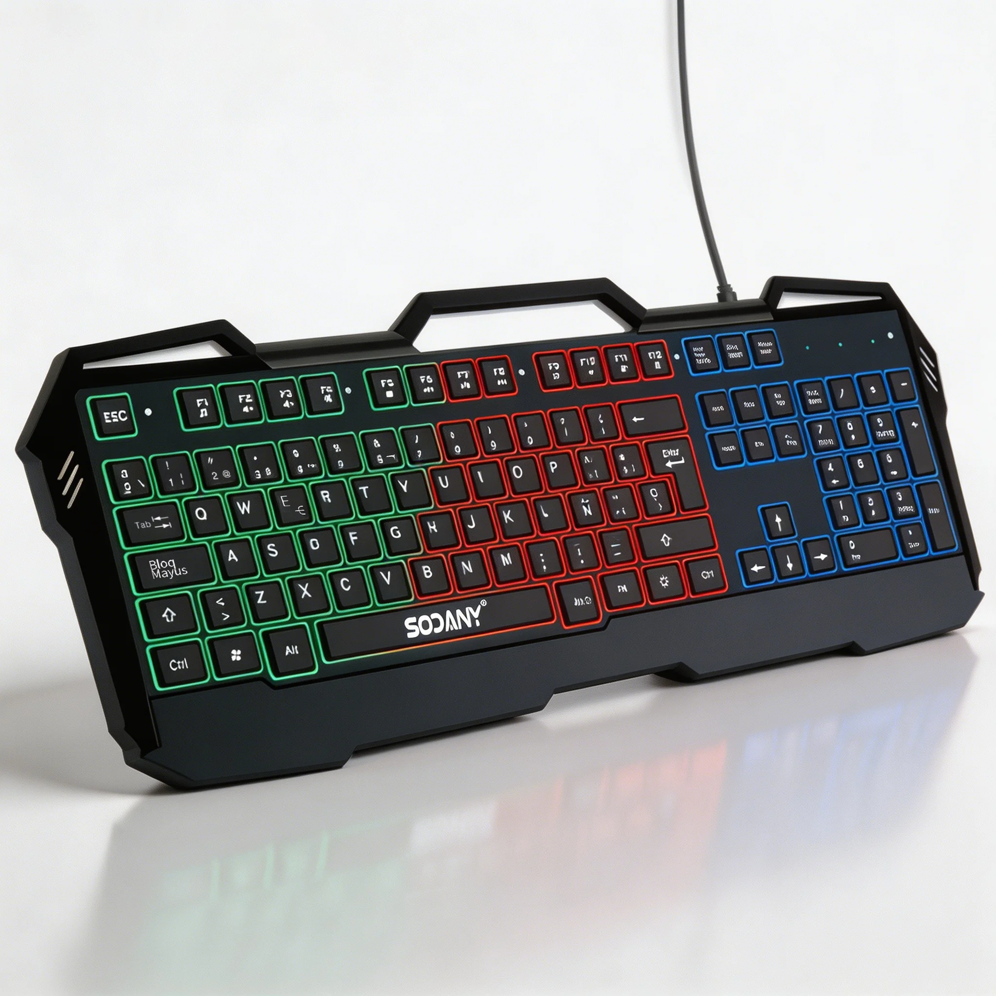 Teclado Gaming RGB con Cable USB, Retroiluminación LED Personalizable, Diseño Ergonómico y Anti-Ghosting Total