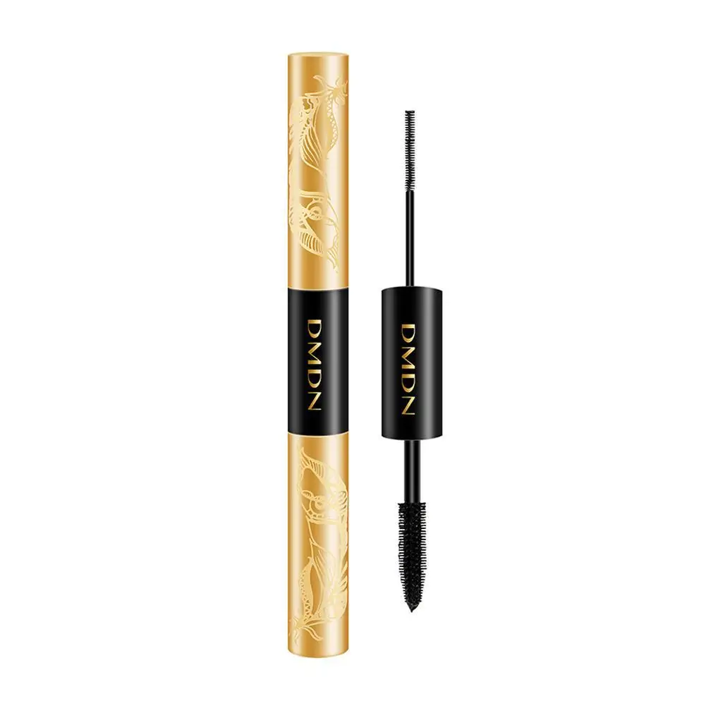 

Black Double-Headed Mascara Waterproof Long Lasting Curling Not Smudge Ultra-Fine Brush Lengthens Eyelashes Fast Dry Makeup