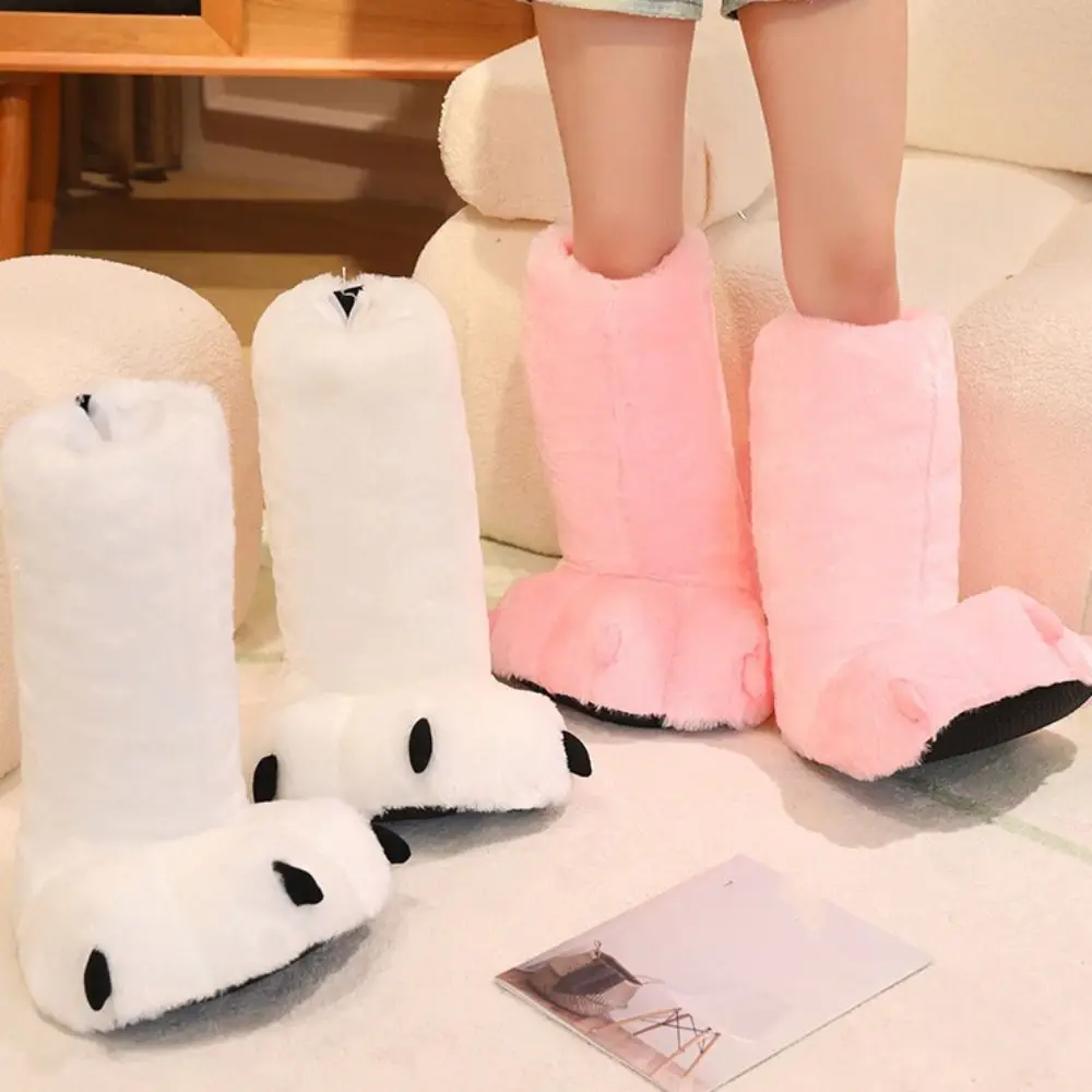 Kawaii – bottes de Costume de Cosplay de dessin animé, grandes bottes hautes en fourrure, chaudes et exagérées, chaussures de fête