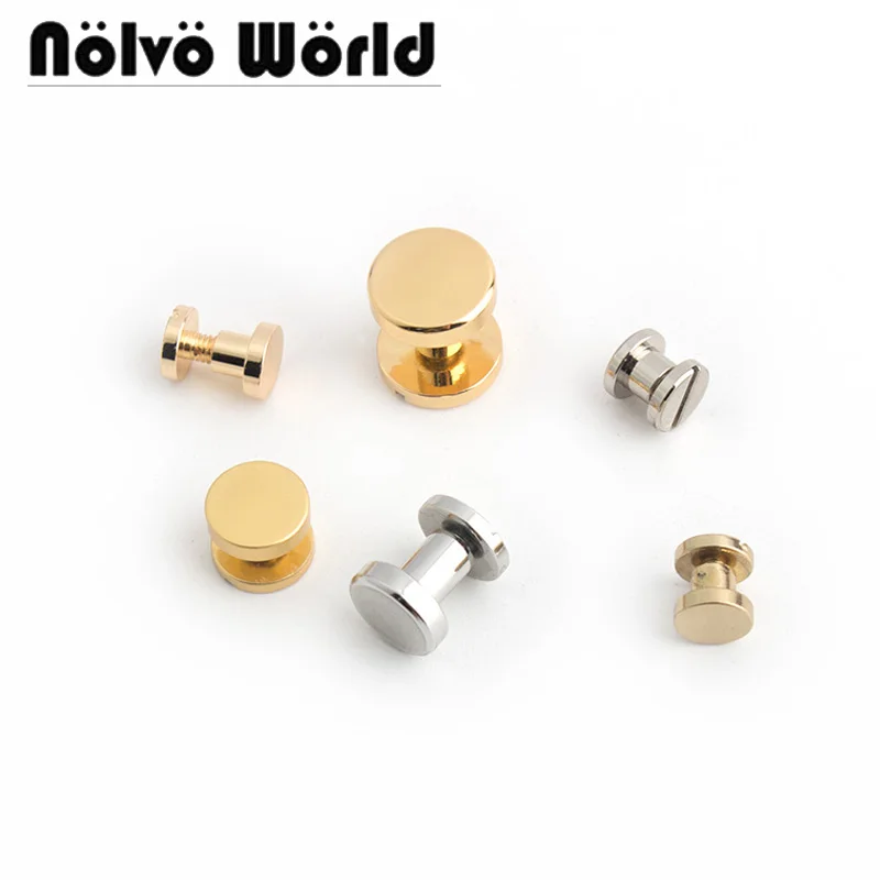 50pcs 7 types 6-8-10mm COPPER round Tiny screw rivet Small studs for Fabulous handbag making