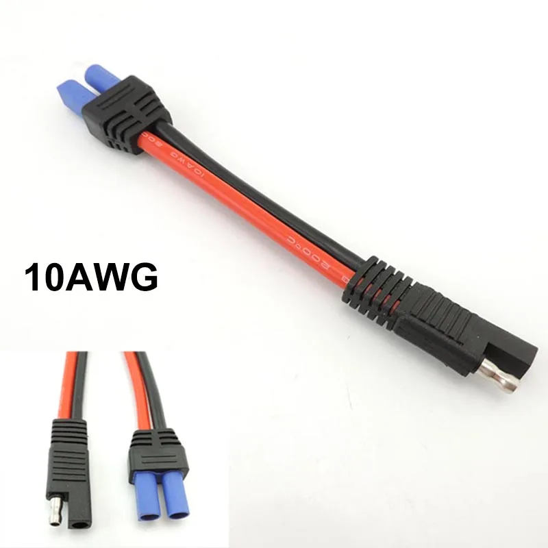 

10AWG Thick EC5 Female Power Cord to SAE power Adapter connector Cable SAE Plug Copper Wire for car Battery Solar panel plug