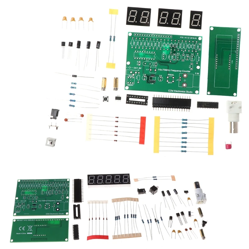 Upgraded 1Hz-75MHz Frequency Counter 7V-9V 50mA Cymometer Module Tester Meter Easy Assemble Quality PCB-made Durable-