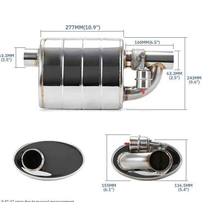 Car Exhaust System Vacuum Valve Control Exhaust Pipe Kit Variable Silencer Stainless Muffler switch sound exhaust