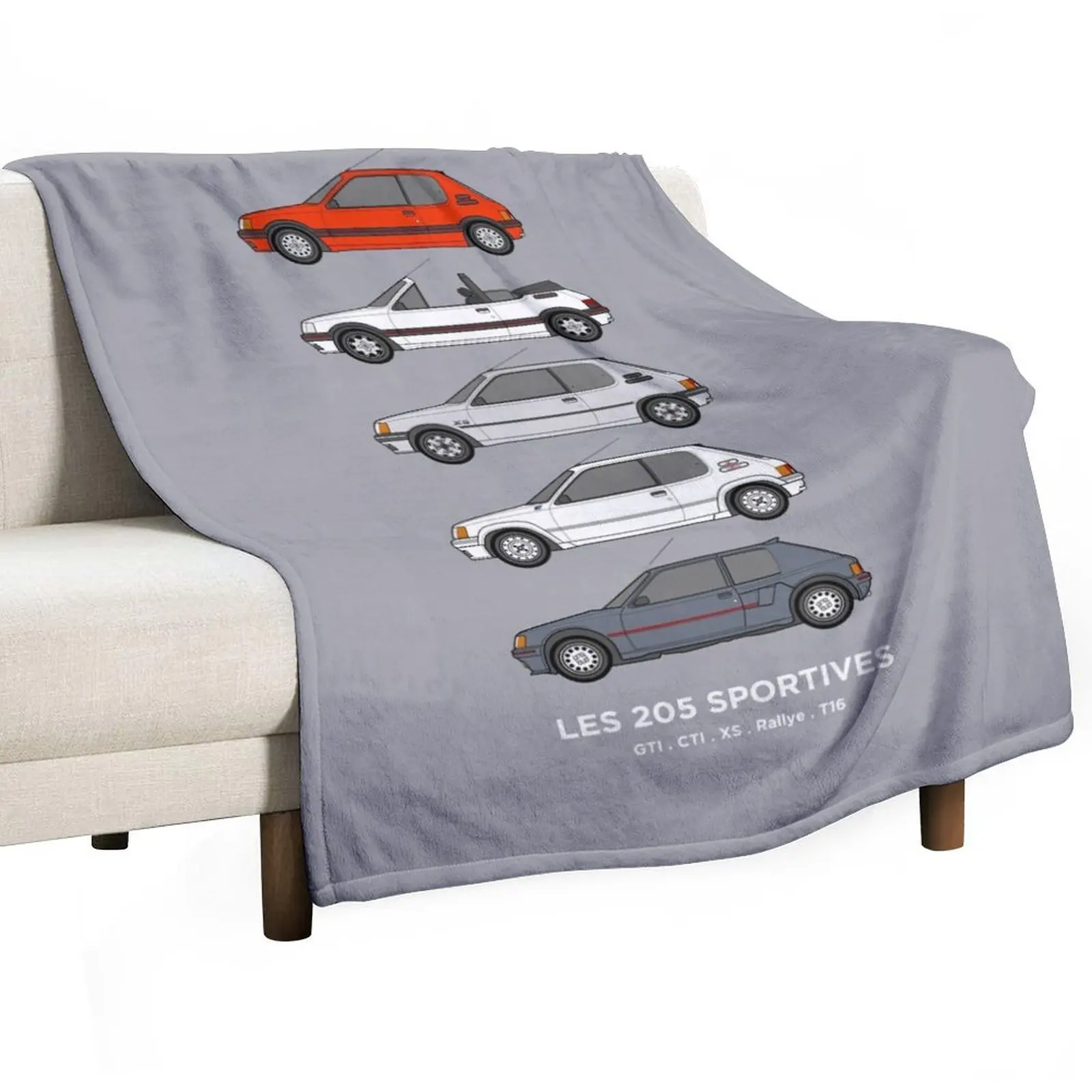 Peu geot 205 Classic car collection Throw Blanket Multi-Purpose Plaid Luxury St Blankets