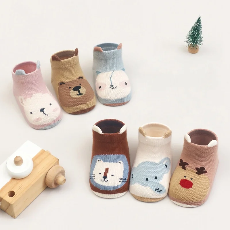 3Pairs/lot Children's Socks For Girls Boys Cotton Cartoon Soft Toddler Baby Socks For Children Casual Sport Kids Sock Anti-slip