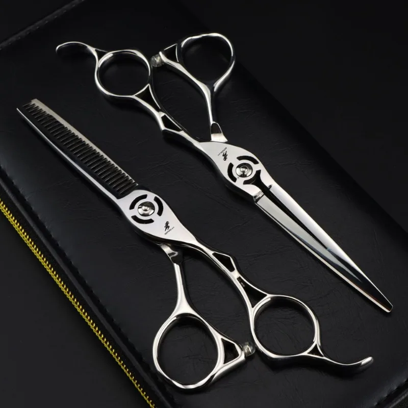 

Nepurlson 6 Inch Japan Steel 440C Barber Hairdressing Scissors Cutting Shears Thinning Scissors Professional Salon Hair Scissor