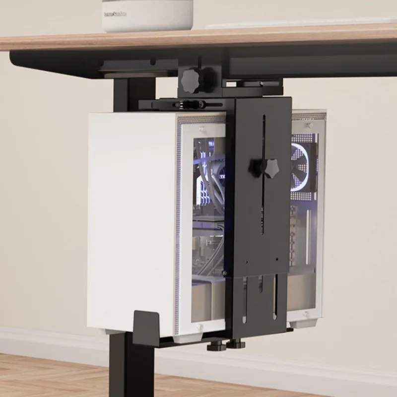 Adjustable PC Case Bracket Hanging Under Desk Computer Cases Stand Metal Gaming Mid Tower Support Gamer Cabinet Organizer Rack