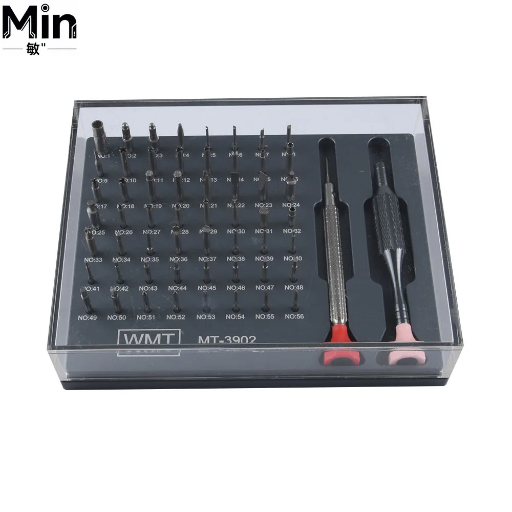 56 Interchangeable Precision Screwdriver Set Durable Professional Watch Repair Opening Tool Kit for Watchmakers