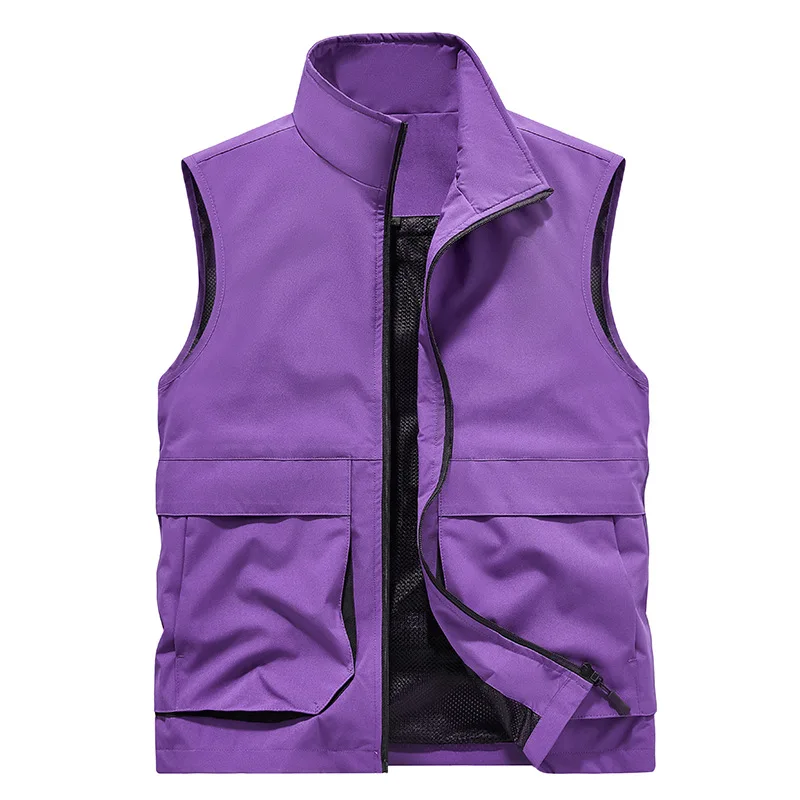 New Summer Men Minimalist Mesh Thin Vests Coats Outdoor Hidden Pockets Sleeveless Jackets Men Breathable Quick-drying Waistcoats