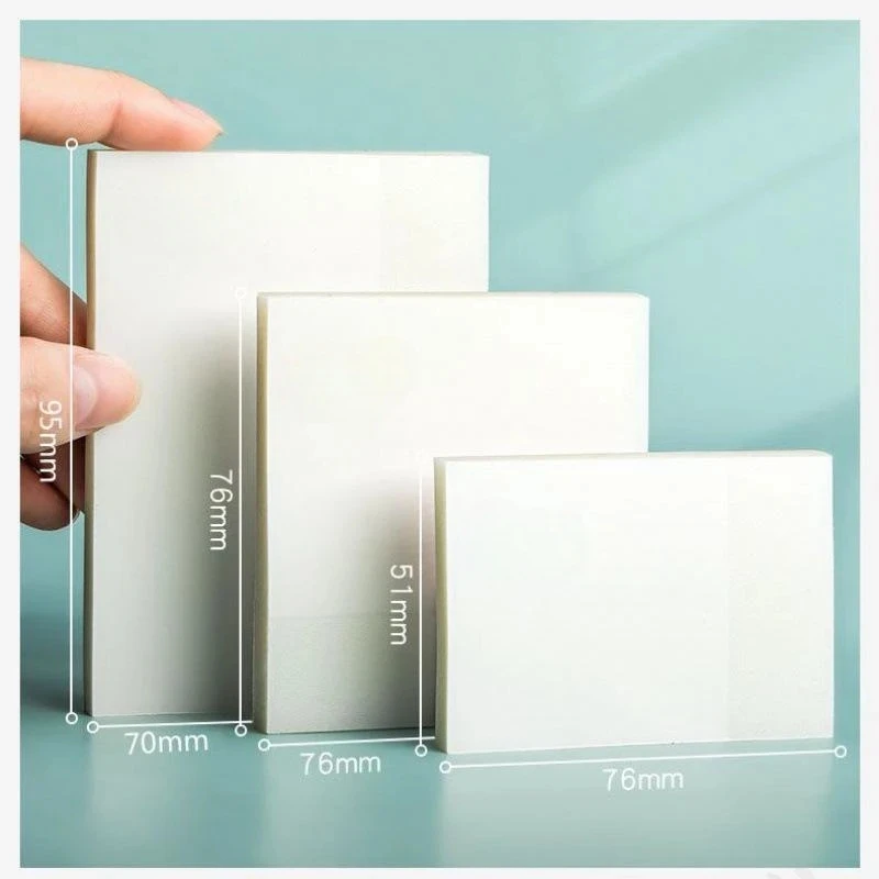 50 Sheets PET Transparent Sticky Notes Perspective Waterproof Clear Fluorescence Memo Pad Stationery School Office Supplies