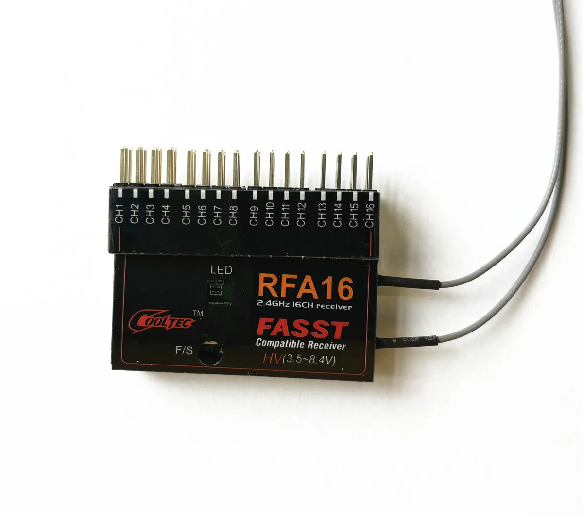 Futaba Cooltech RFA16 2.4Ghz16CH FASST Compatible Receiver HV 3.5-8.4V For14SG/16SZ/18SZ Transmitter RC Aircraft Car/Boat Part