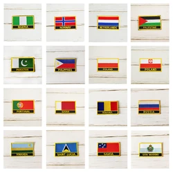 National Flag Square Embroidery Patch Badge 8*5cm NORMAY PHILIPPING POLAND PORTUGAL ROMANIA NETHERLAND HOLLAND  For Clothing